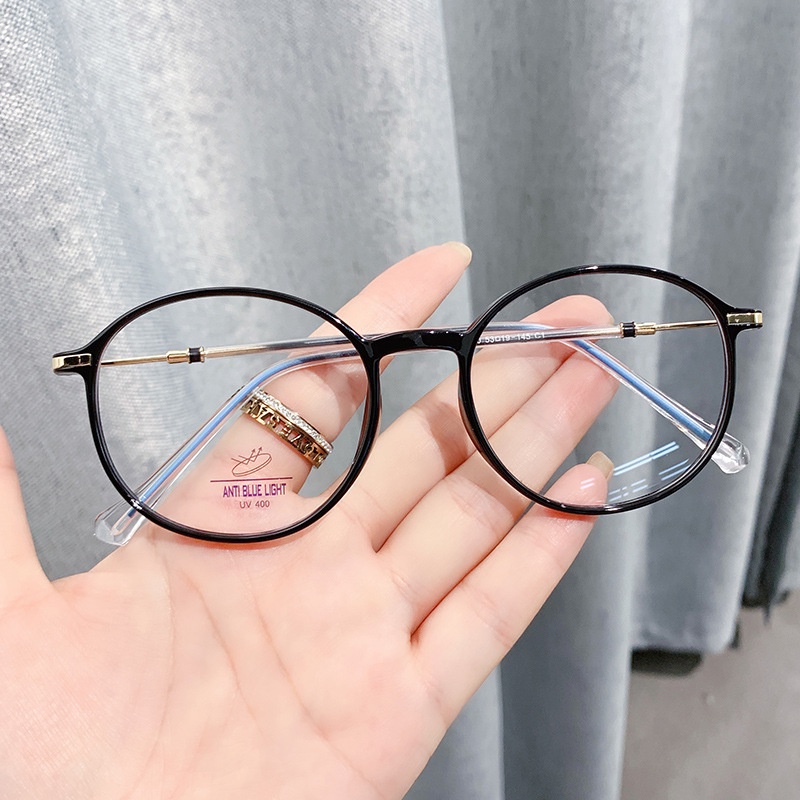 Mắt Kính TR90 Gọng Tròn Chống Ánh Sáng Xanh Phong Cách Hàn Quốc Cho Nam Nữ