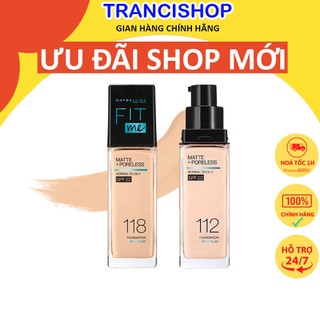 Kem nền fit me mịn nhẹ kiềm dầu chống nắng maybelline new york matte poreless foundation spf 22 30ml tranci