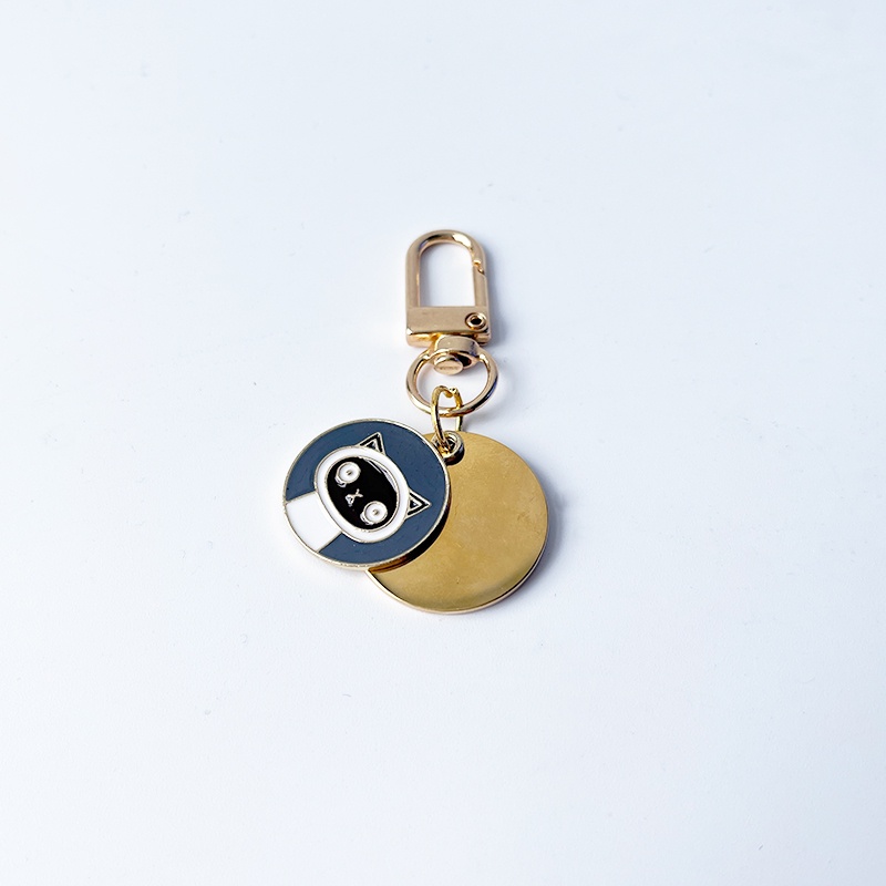 Thẻ Tên Thú Cưng 2.5cm Bằng Thép Không Gỉ Gắn Móc Khóa / Điện Thoại