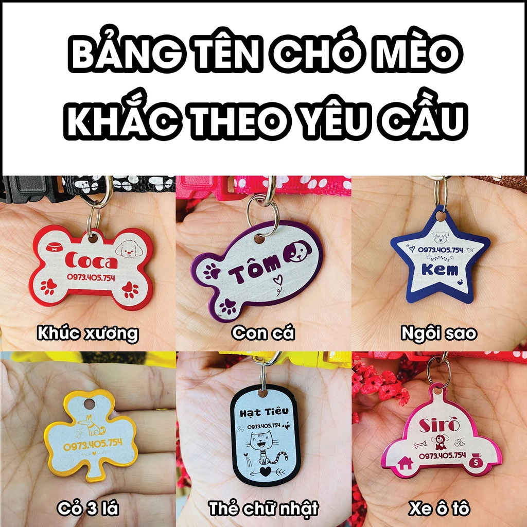 Bảng Tên Chó Mèo – Khắc Khắc Theo Yêu Cầu – Thẻ Tên Thú Cưng Chống Thất Lạc