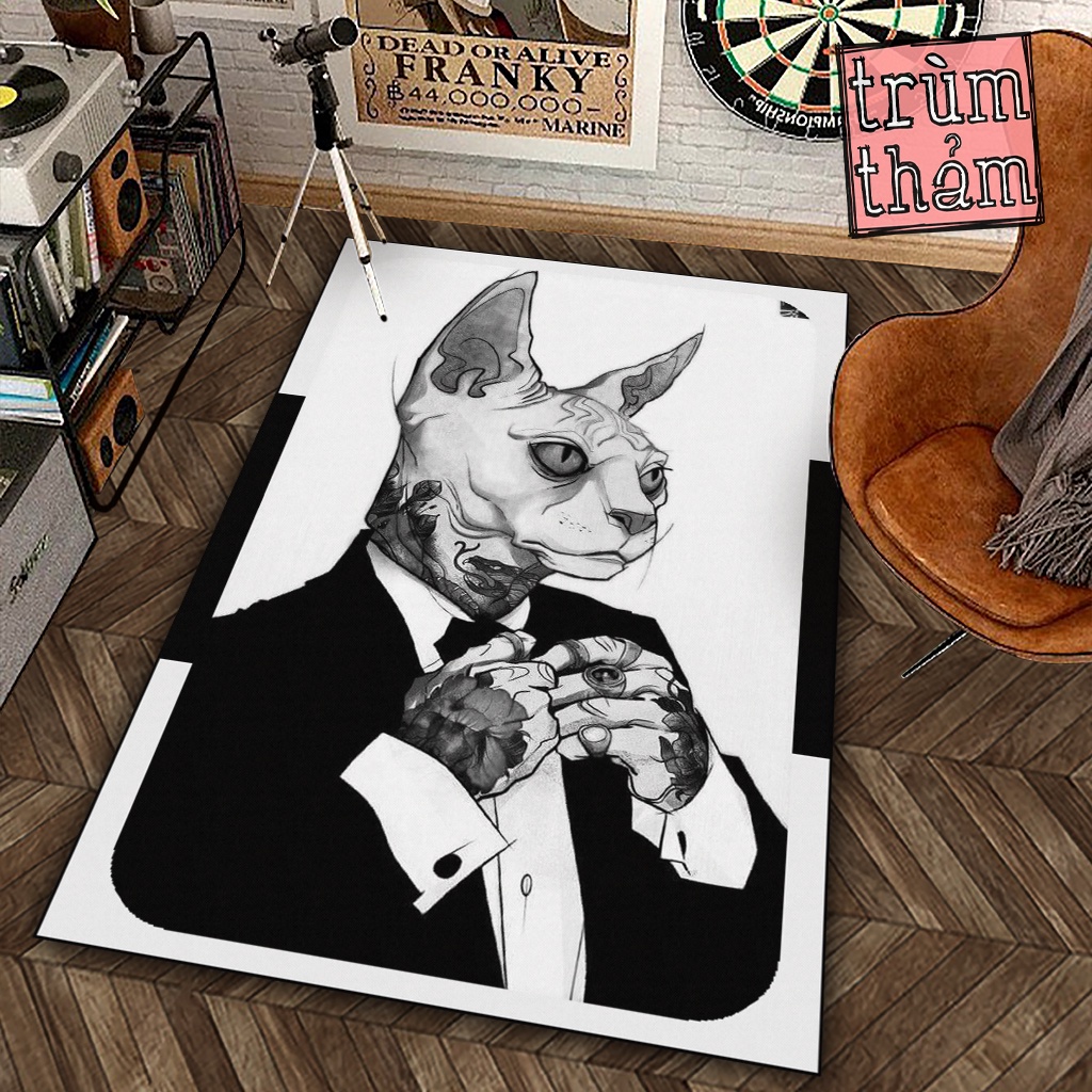 Thảm Trang Trí Mèo Playboy Sphynx Kitty Kitten 8Plus Decor Phòng Ngủ Phòng Khách Văn Phòng
