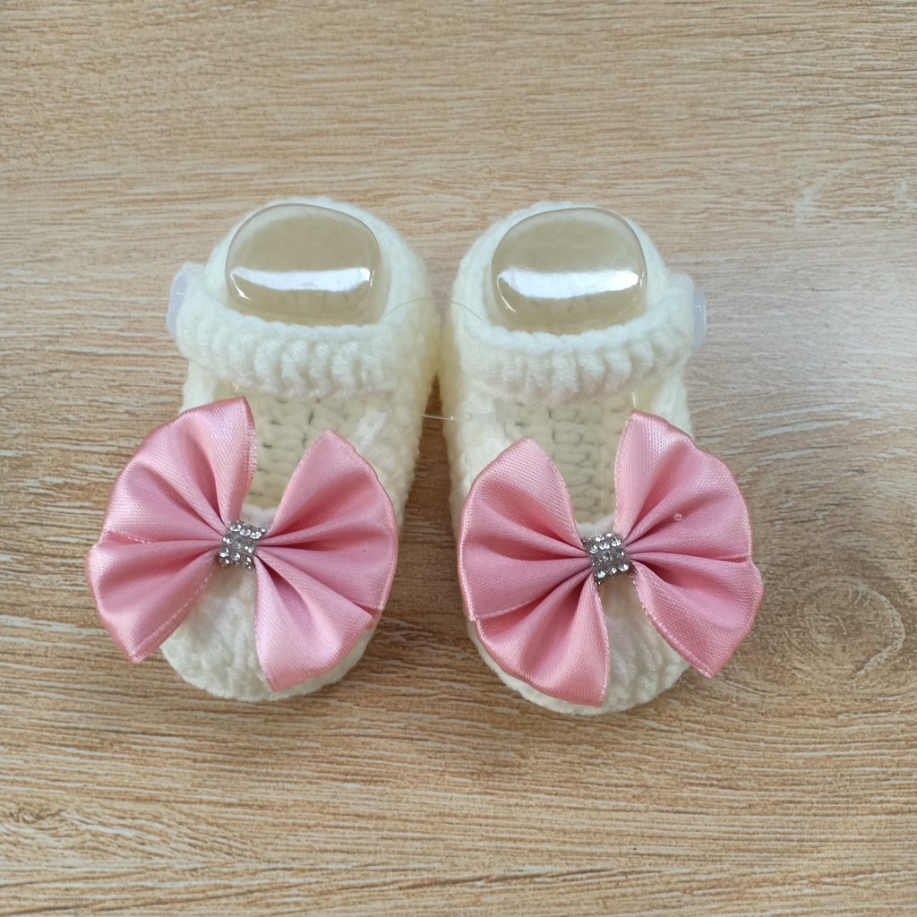 Giày len handmade cho bé gái dưới 15 tháng