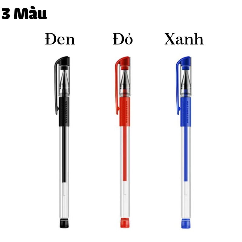 Bút gel đỏ - đen - xanh  - 0.5mm  - bút mực gel - HIKOMA STORE