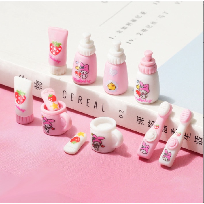 Mô hình các loại vật dụng phòng tắm trang trí nhà búp bê, decor dollhouse