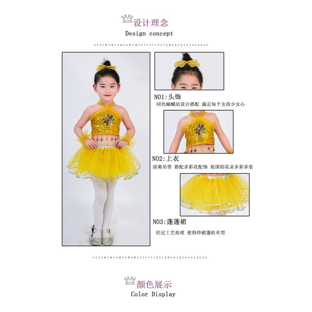 Váy Công Chúa Pettiskirt Dùng Biểu Diễn Múa Trình Diễn Mẫu Giáo Thiết Kế Mới Cho Bé Gái