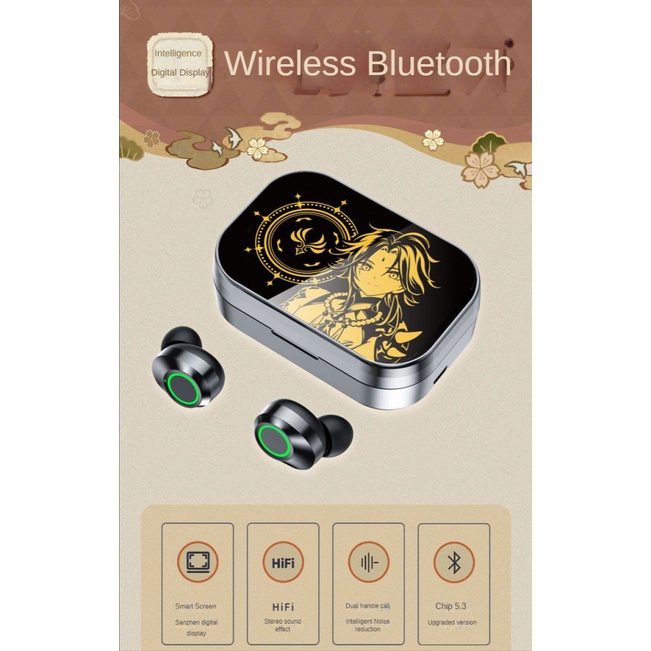 ★Genshin Impact★Tai nghe Bluetooth không dây Kaedehara Kazuha Hutao Zhongli Gaming Nhân vật ngoại vi Tai nghe trong tai