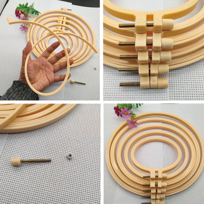 Băng Quấn Khung Thêu Chữ Thập Bằng Nhựa Hình Tròn Nhiều Màu Sắc Chống Va Chạm