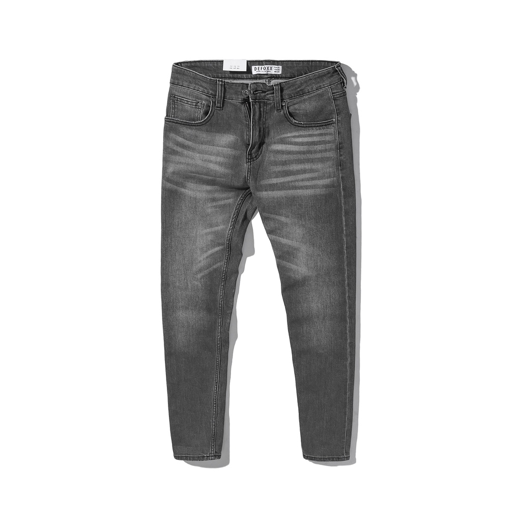 Quần jean nam, quần bò nam cao cấp slimfit DEFOXX xám wash 221227
