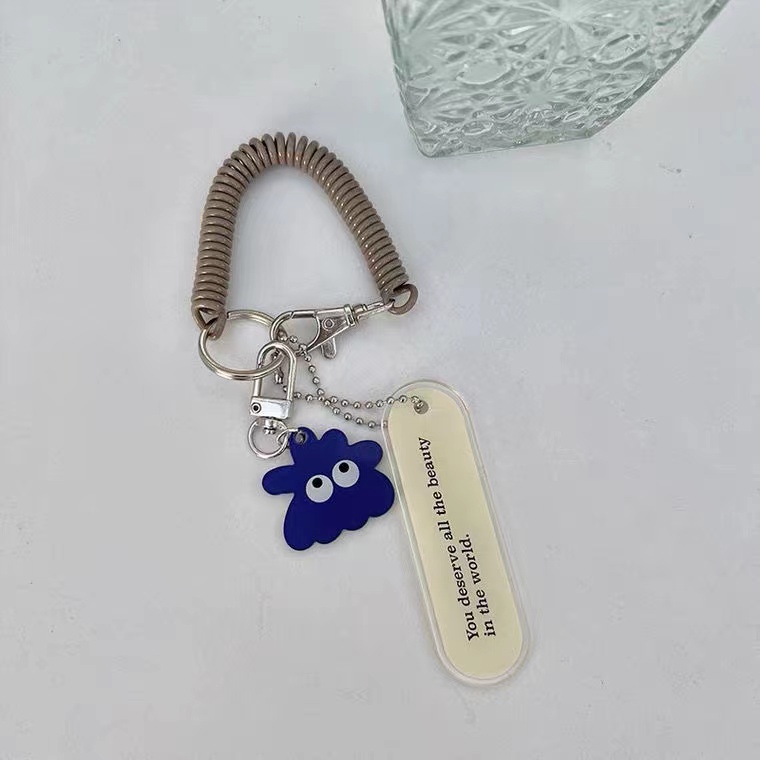 Móc Chìa Khóa Hình Quái Vật Màu Xanh Dương Chất Liệu Acrylic Dễ Thương