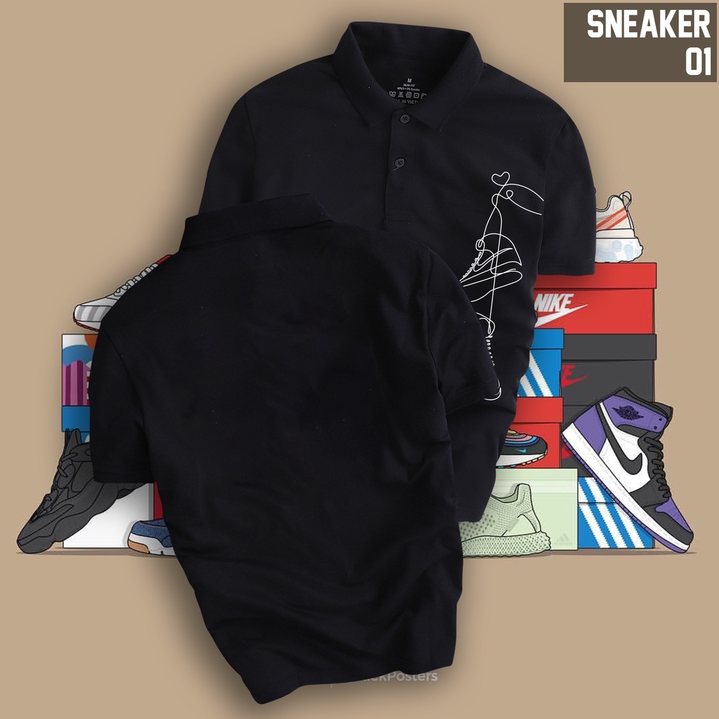 Áo Polo nam nữ SNEAKER cổ bẻ vải xịn fullbox, trẻ trung, thanh lịch