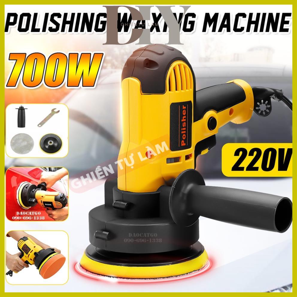 Máy đánh bóng xe ô tô cầm tay bằng điện sáp dùng kèm phớt đánh bóng tự làm đẹp cho xe