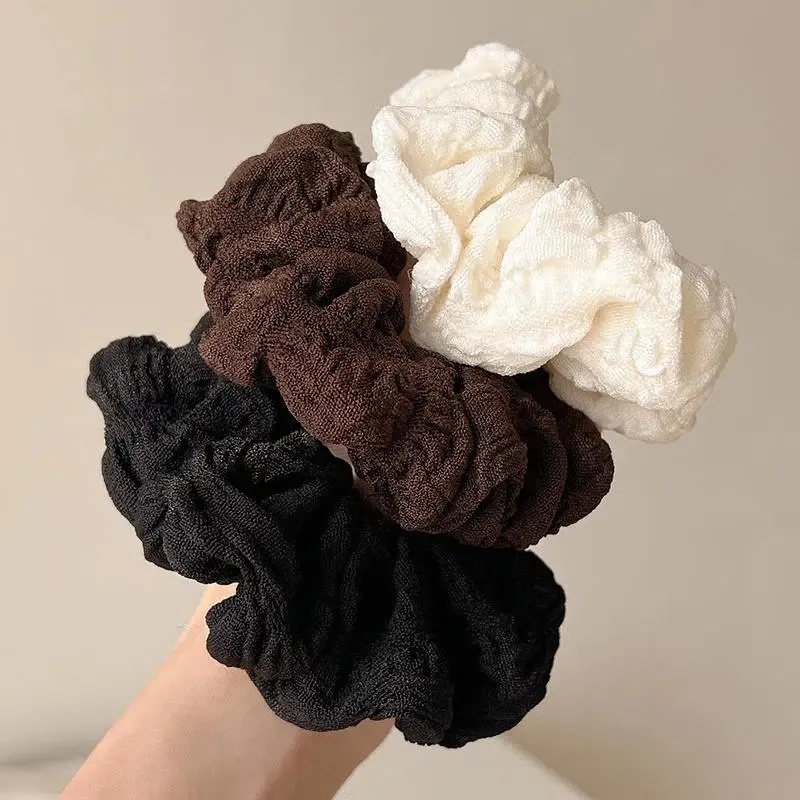 Dây Buộc Tóc Cao Su Mềm Co Giãn Phong Cách Pháp Cổ Điển Thanh Lịch Cho Nữ