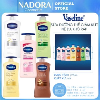 [ĐỦ MÙI] Sữa Dưỡng Thể Toàn Thân VASELINE Body Lotion (725ml)
