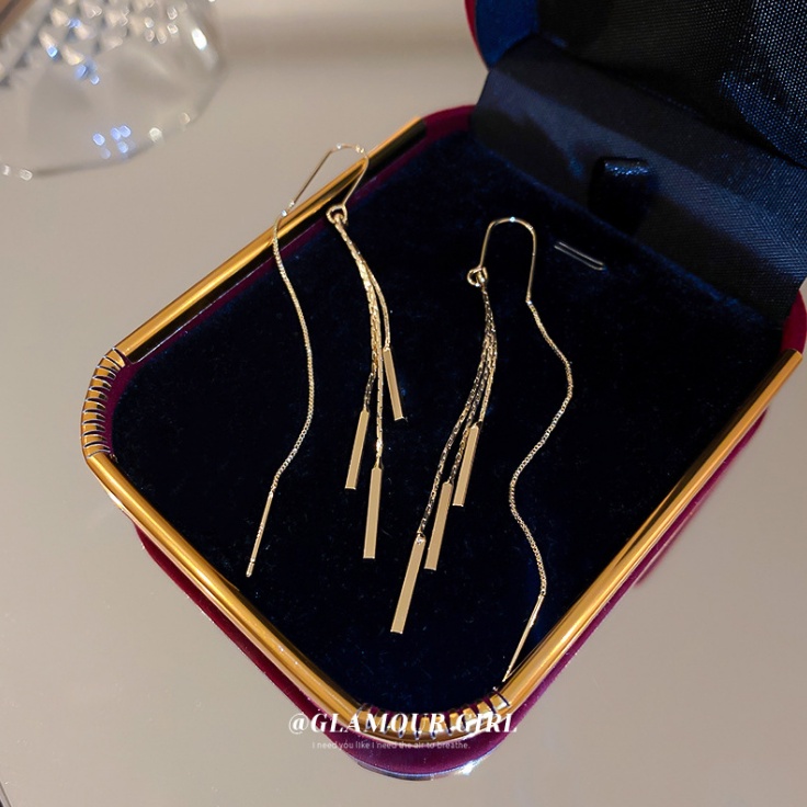 Đôi Khuyên Tai Dài Tua Rua Thời Trang Cho Nữ / Bông Tai