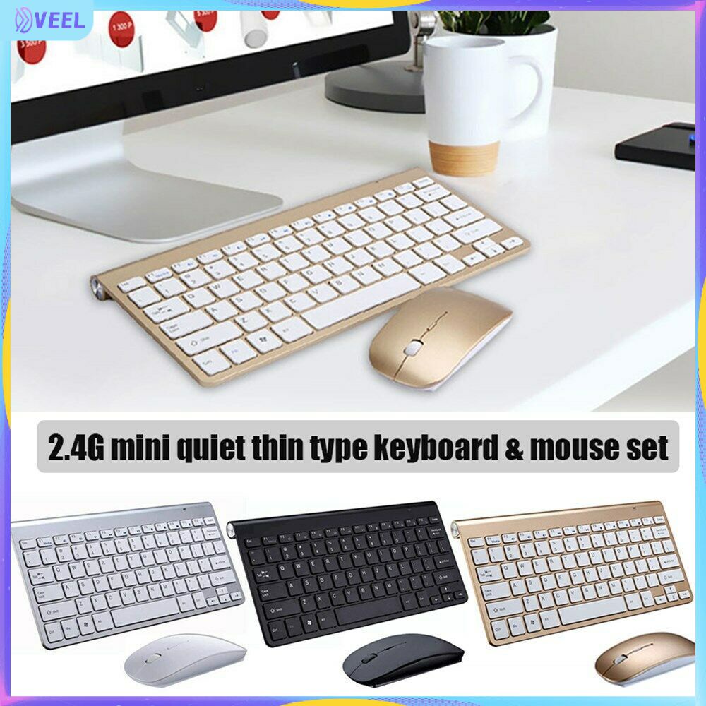 Bộ Bàn Phím Và Chuột Không Dây Mini Chống Nước 2.4G Cho Mac Apple Pc Máy Tính Veel