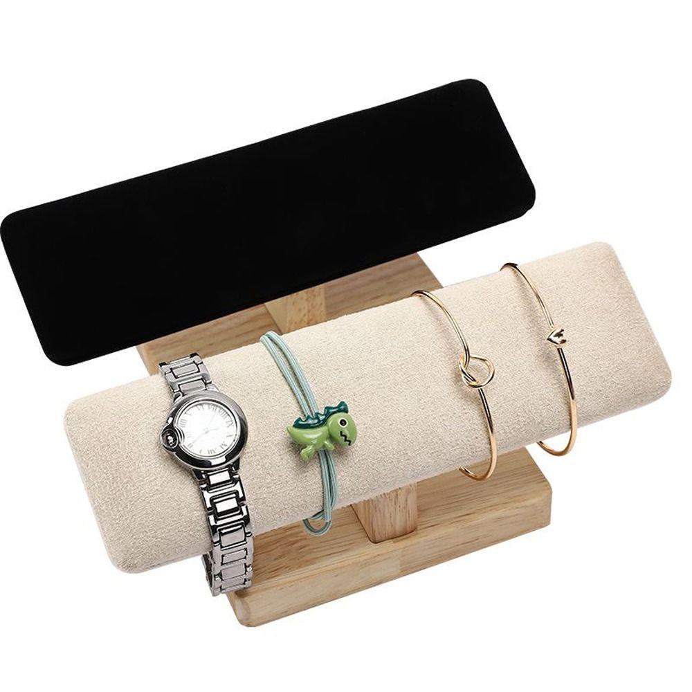 Giá Đỡ Trưng Bày Đồng Hồ / Trang Sức Bằng Da PU Phối Nhung Kiểu Vintage