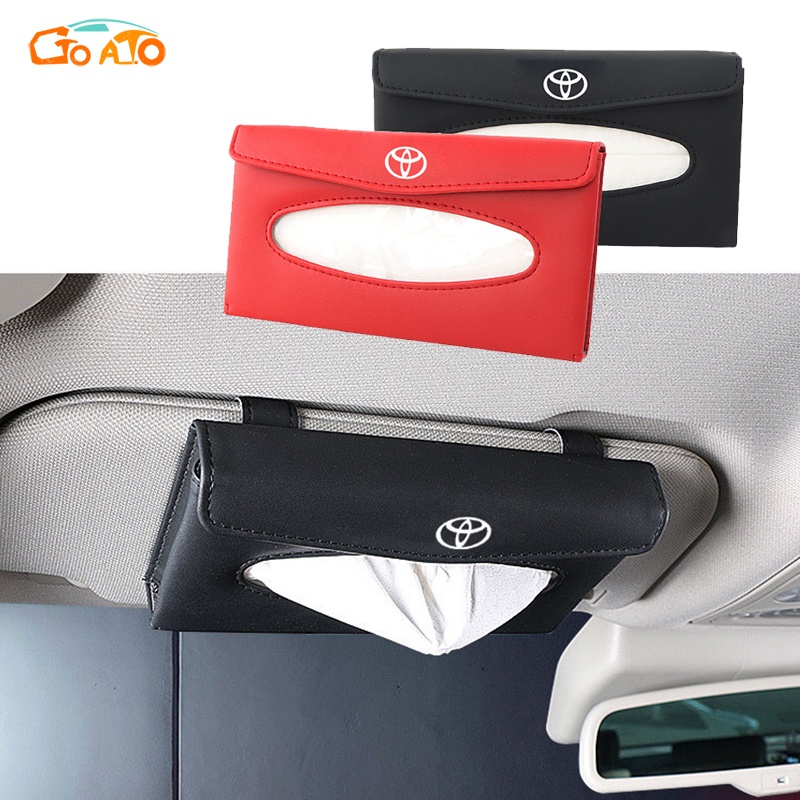 GTIOATO Tấm Che Nắng Ô Tô Hộp Đựng Khăn Giấy Ô Tô Da HộP ĐựNg GiấY TrêN Xe Ô Tô HộP ĐựNg GiấY ĂN TrêN Ô Tô HộP ĐựNg Đồ TrêN Ô Tô Phụ Kiện Xe Hơi Cho Toyota CHR Raize Corolla Cross Rush Fortuner Yaris Innova Vios Prius C Wigo