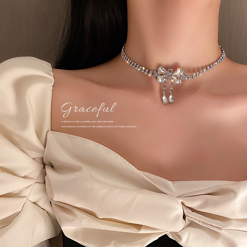 Dây Chuyền Choker Cao Cấp Nữ đính đá Sang Trọng Dự Tiệc