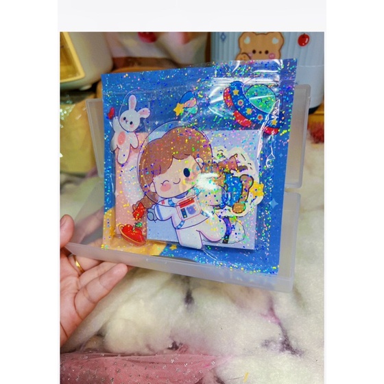 Bộ quà tặng đồ dùng học tập hình dán trang tri dễ thương