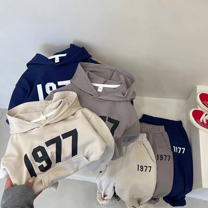 Bộ Hoodie 1977 Bộ Nỉ Thu Đông Dài Tay Chất Vải Dày Dặn Cho Các Bé Từ 8Kg Đến 32Kg Thời Trang Trẻ Em Heri Kids