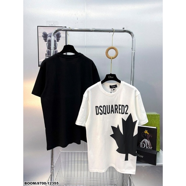 Áo Thun Cotton Nam In Hình Chiếc Lá DSQ Vải Mềm Mịn Thờ Trang Hè Cho Nam