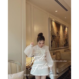 Set áo tơ phối ren + cv dạ siêu xinh bánh bèo dễ thương tiểu thư