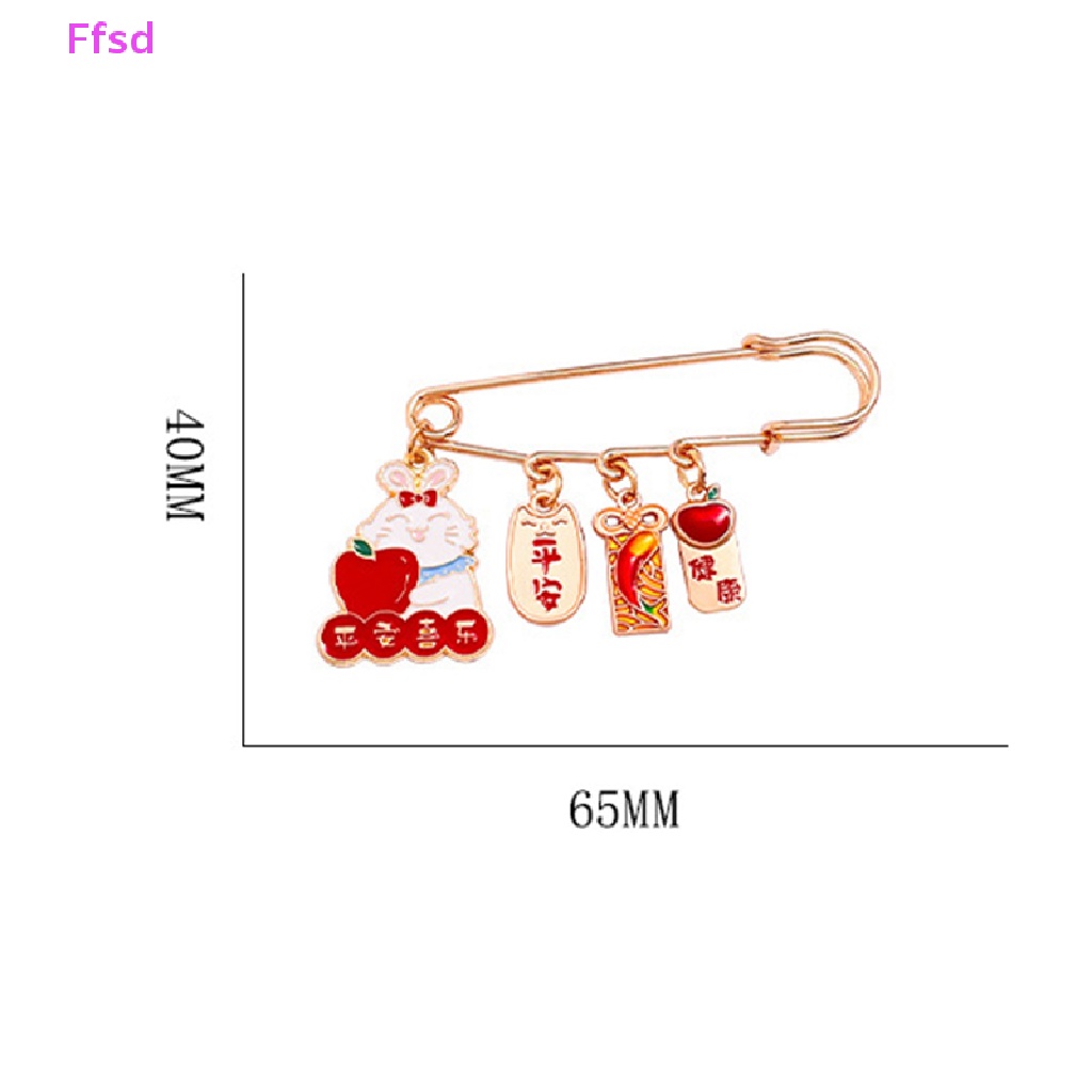 {Ffsd} Ghim Cài Túi Xách Hình Thỏ May Mắn Hoạt Hình Dễ Thương An Toàn Làm Quà Tặng Trang Sức Cho Bé / Phụ Nữ / Bé