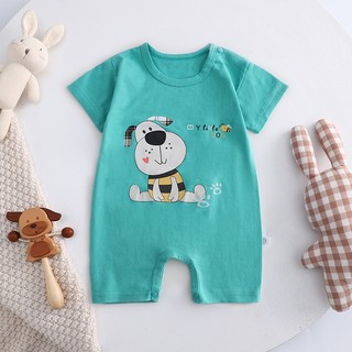 Bộ Áo Liền Quần Bằng Cotton Tay Ngắn In Hoạt Hình Dành Cho Bé Sơ Sinh 59-90cm