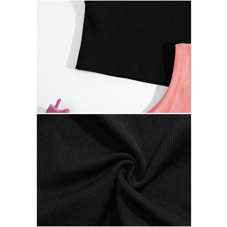 Áo Croptop Sát Nách Chất Liệu Cotton Màu Trơn Thời Trang Mùa Hè Cho Bé Gái