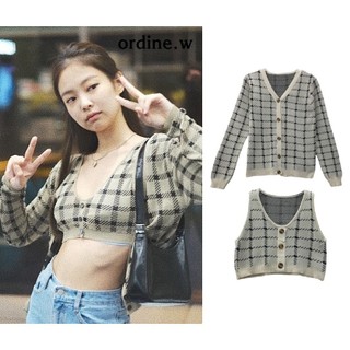 ORDER - Ảnh Thật Set áo len bra + cardigan BLACKPINK Jennie