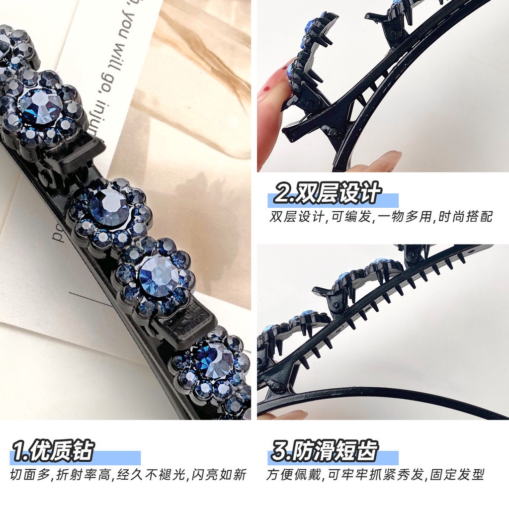 [Bộ 2] Kẹp Tóc Kim Cương Giả Xanh Phụ Kiện Thời Trang Cho Nữ AB126