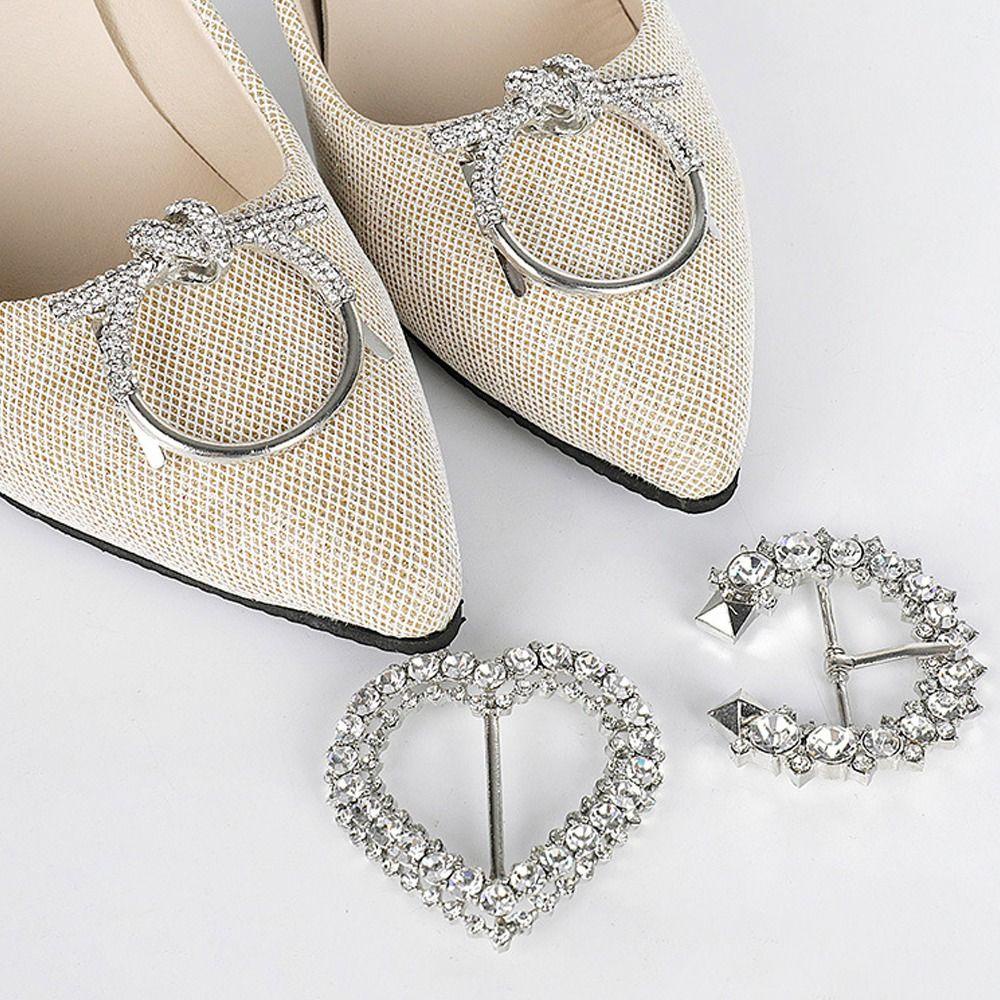 MOILYVN Set 2 Kẹp Giày Đính Đá Trang Trí Lấp Lánh