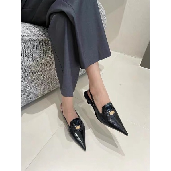 Giày Slingback cao 4cm mũi nhọn trendy cao cấp