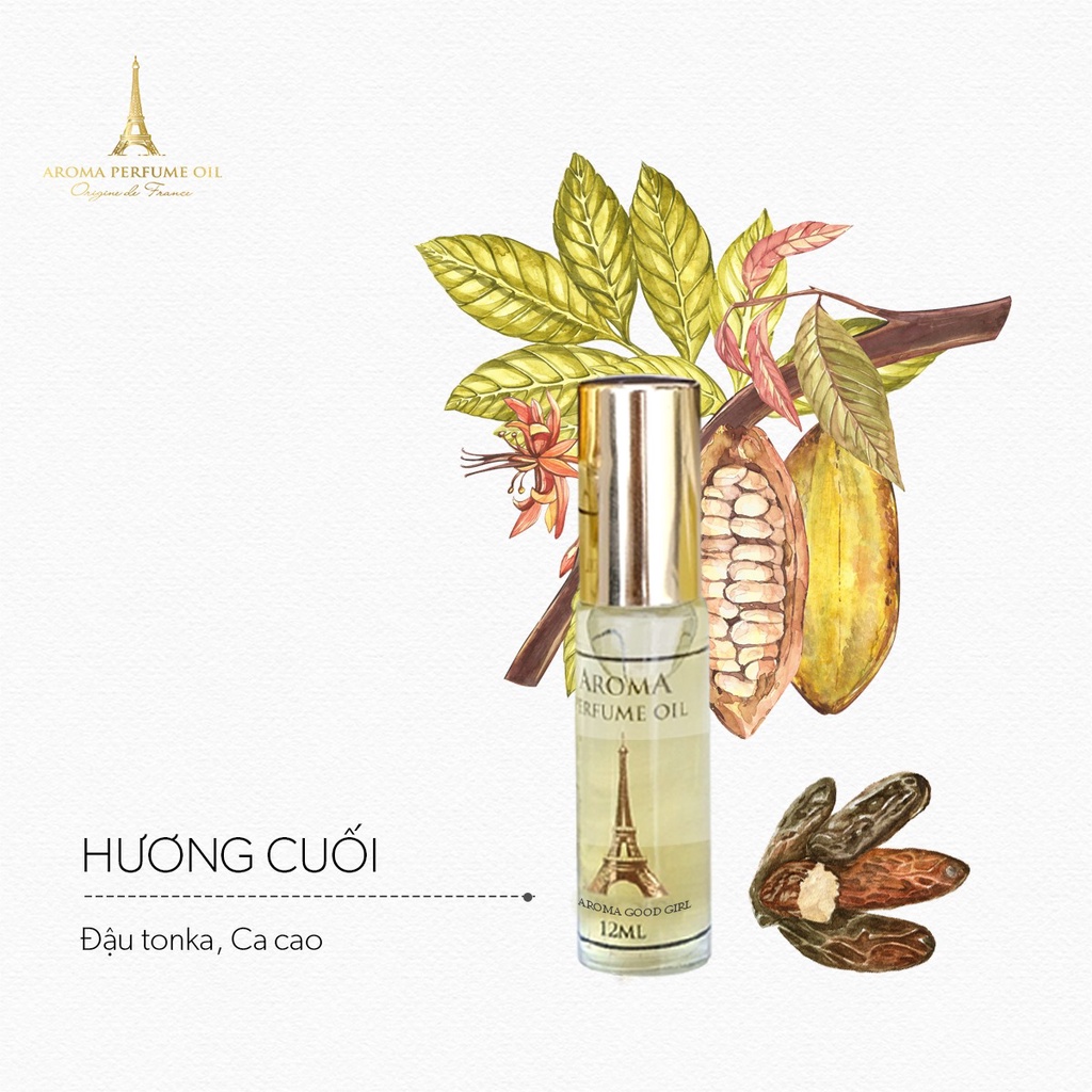 Nước Hoa Pháp Aroma Good Girl Cao Cấp Nữ Tính, Gợi Cảm, Ngọt Ngào, Lôi Cuốn - 12ml