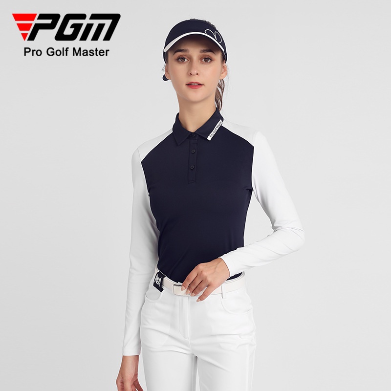 PGM mới Golf Lady dài tay quần áo đơn giản  thời trang thể thao cổ điển ve áo T-Shirt Top