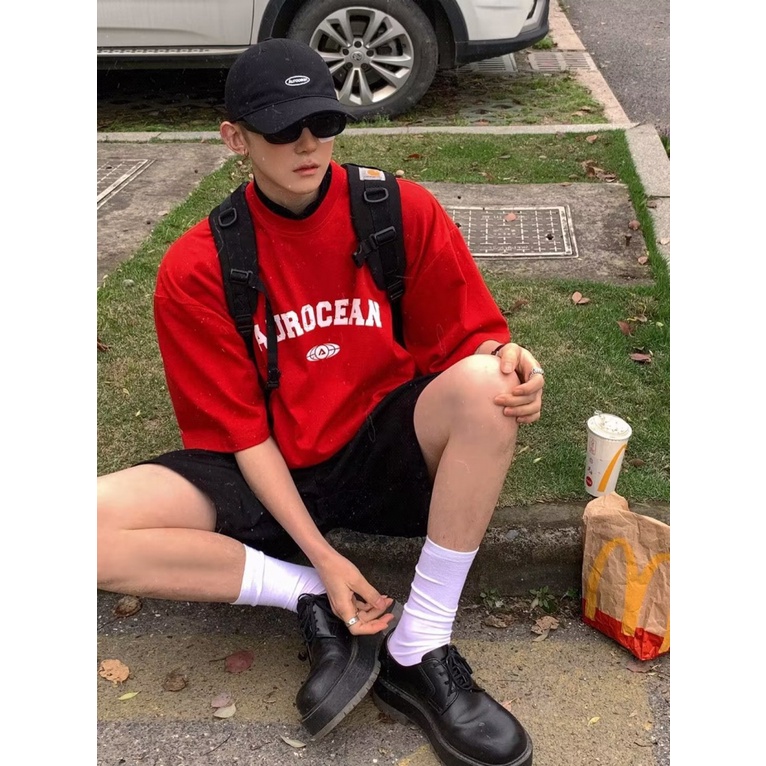 Áo Thun plus Size Tay Ngắn Dáng Rộng Đơn Giản Phong Cách Nhật Bản Cho Nam