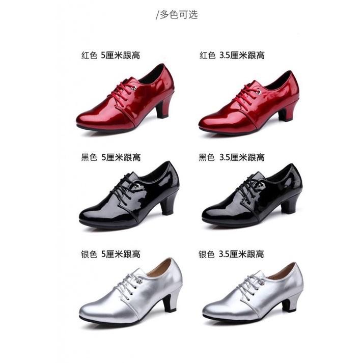 Giày Cao Gót Da Thật Đế Mềm Mũi Vuông Thời Trang Khiêu Vũ Latin Cho Nữ