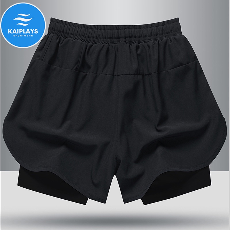 Quần đùi nam thể thao hai lớp, quần bơi nam chống thấm nước chơi tennis, bóng rổ, tập gym, chạy bộ KAIPLAYS KP036