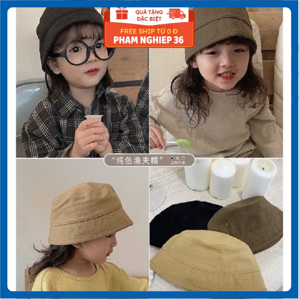 Nón vành cụp trẻ em HÀN QUỐC🌳PHAMNGHIEP36🌳 Mũ bucket bé trai bé gái Korea unisex vành nhỏ chất kaki cho bé 1-6tuoi