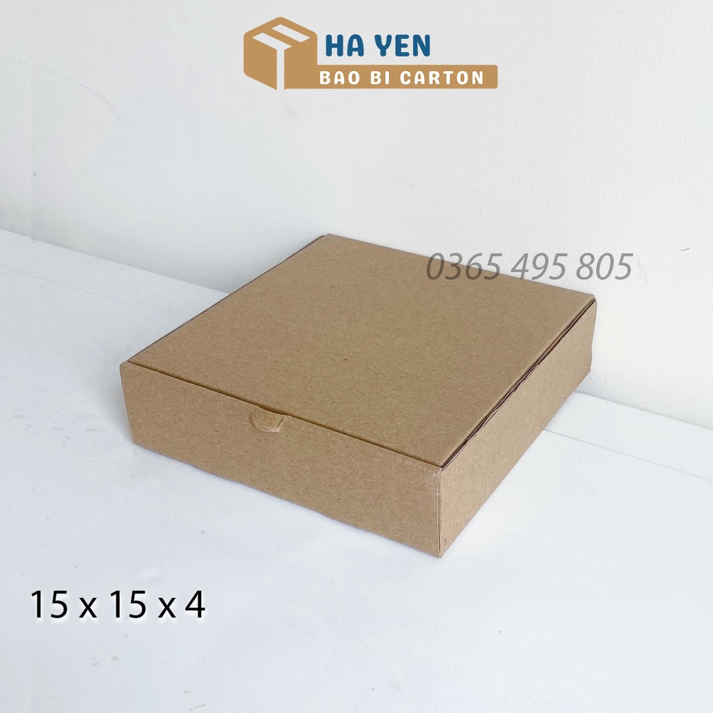 15x15x4 - Hộp Carton Nắp Gài