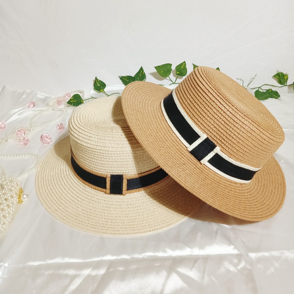 Nón cói,mũ cói nữ đi biển vành nhỏ quai viền màu sang chảnh, độc lạ,phong cách vintage hình thật_q12 viền màu - NHƯ Ý