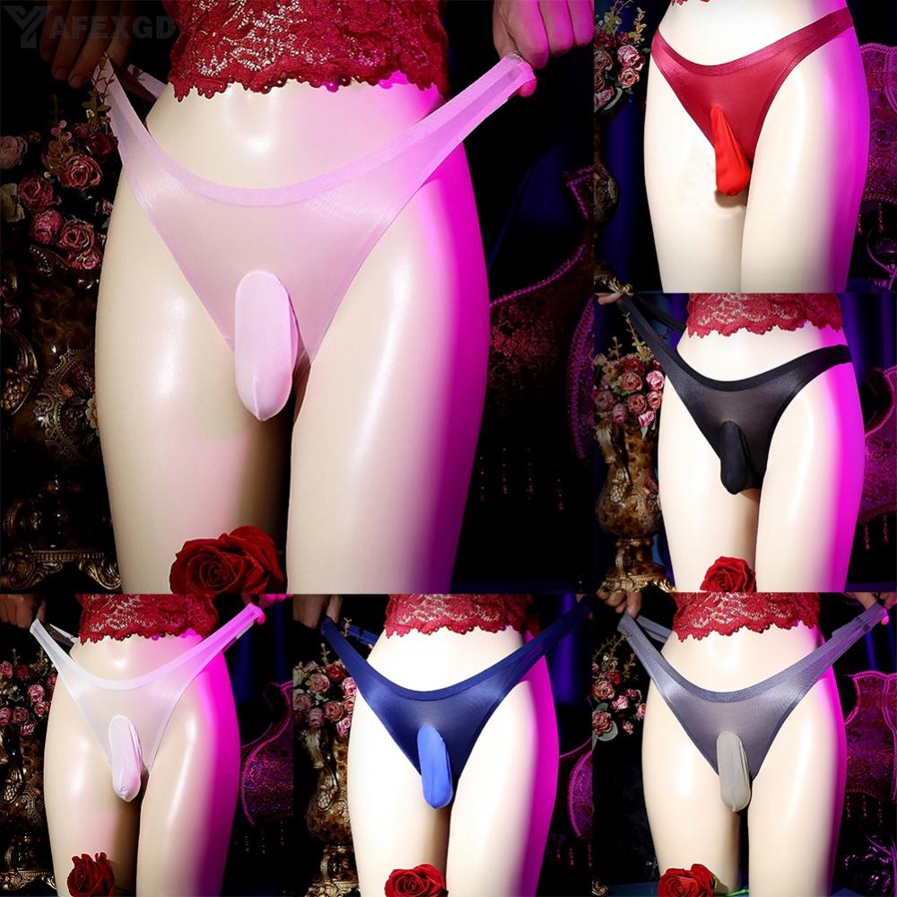 Men Underwear Briefs Comfort Ice Silk L-XL Lingerie Mens Panties Sheer