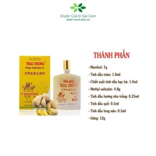 DẦU GỪNG THÁI DƯƠNG 24ml (100% CHÍNH HÃNG SAO THÁI DƯƠNG)
