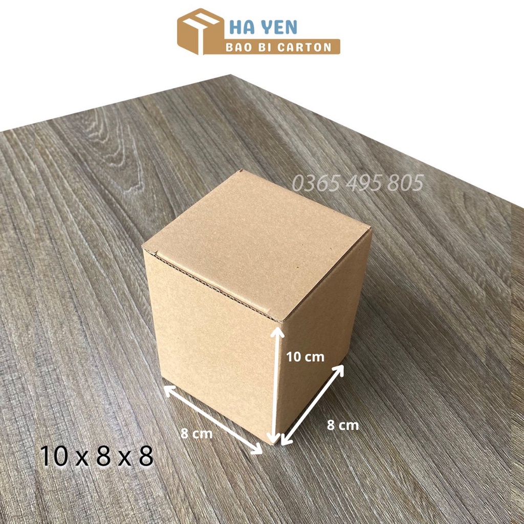 8 x 8 x 10 cm -  Combo 100 Hộp Carton nắp gập 8x8x10 cm