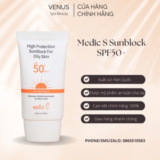 Kem chống nắng kiềm dầu medic s sunblock spf50+