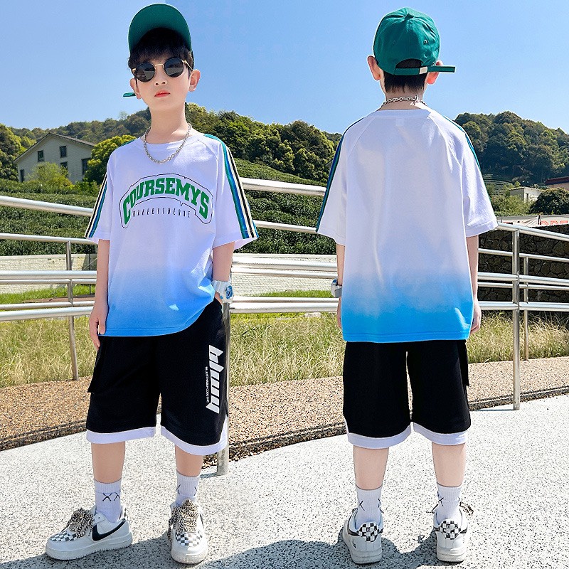 Bộ quần áo thun hè "SEMYS" 13-48kg. Set bộ hè bé trai 4-14 tuổi. Chất vải cotton tàu, thoáng mát. B53