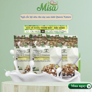 Ngũ Cốc Lợi Sữa Queen Nature-Ngũ Cốc Kích Lợi Sữa Queen Nature Bịch 800Gr giúp Sữa Mẹ Nhiều ,Đặc,Thơm Hơn