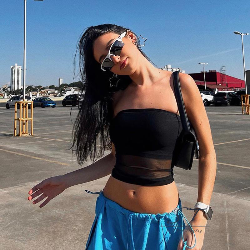 Áo Ống Vải Tuyn Màu Trơn Thời Trang Mùa Hè Cho Nữ