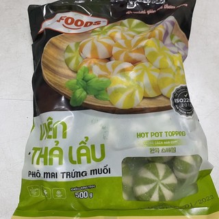 Bánh bao nhân phômai trứng muối xanh Lacusina 500g bao bì mới