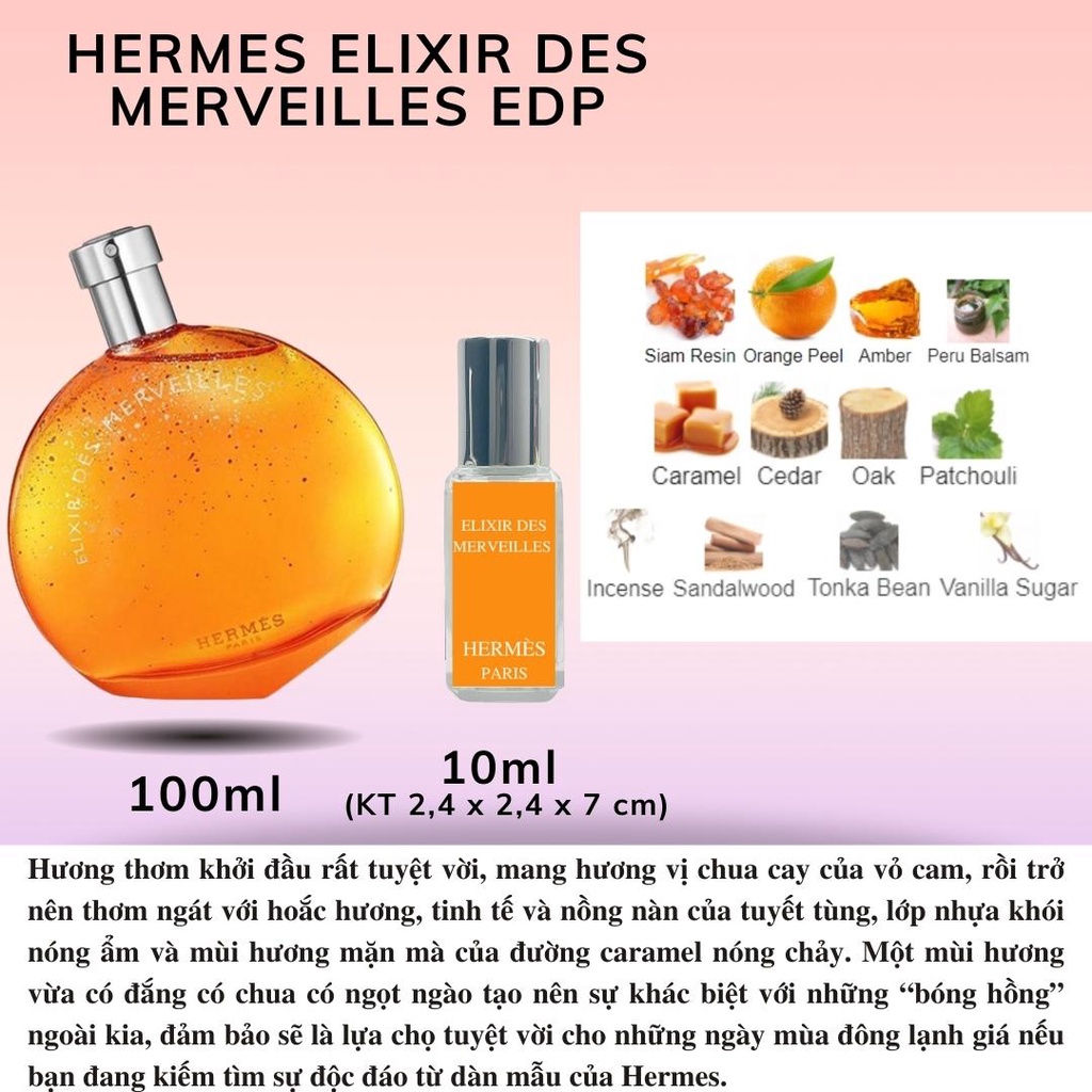 Nước hoa Hermes Elixir Des Merveilles EDP